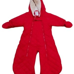 Hanna Andersson Red One Size Infant Snowsuit Bunting Convertible Quilted OS